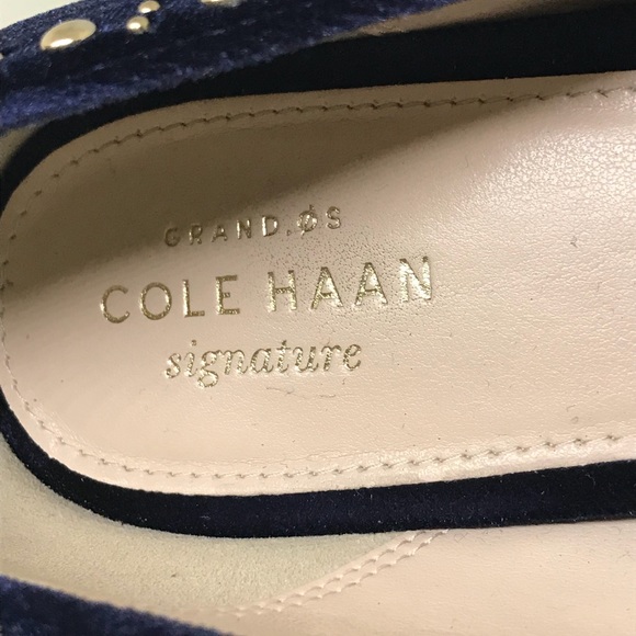 Cole Haan Justine Stud Pump 2” Blue Velvet 8B - Picture 5 of 7